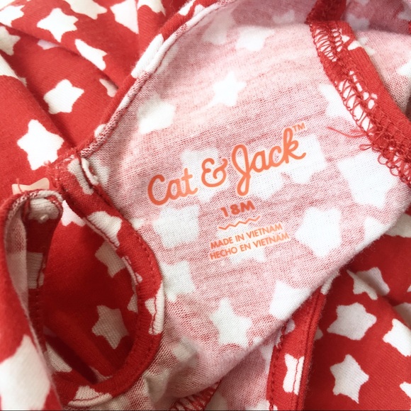 Like New! Cat & Jack Red Star Pattern Dress - Picture 6 of 8